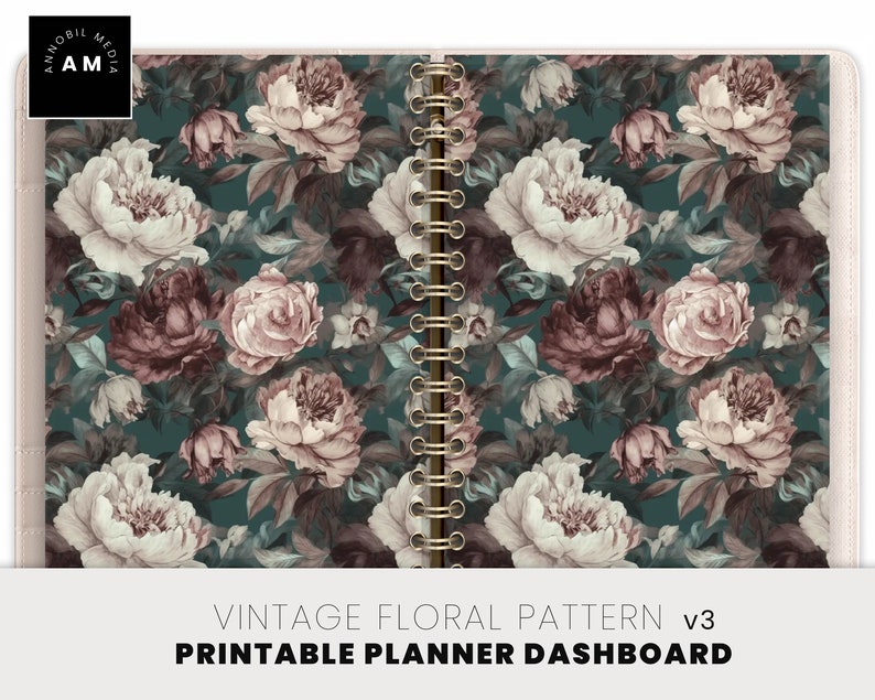Vintage Floral V3 Printable Planner Dashboard, for Printable Planner ...