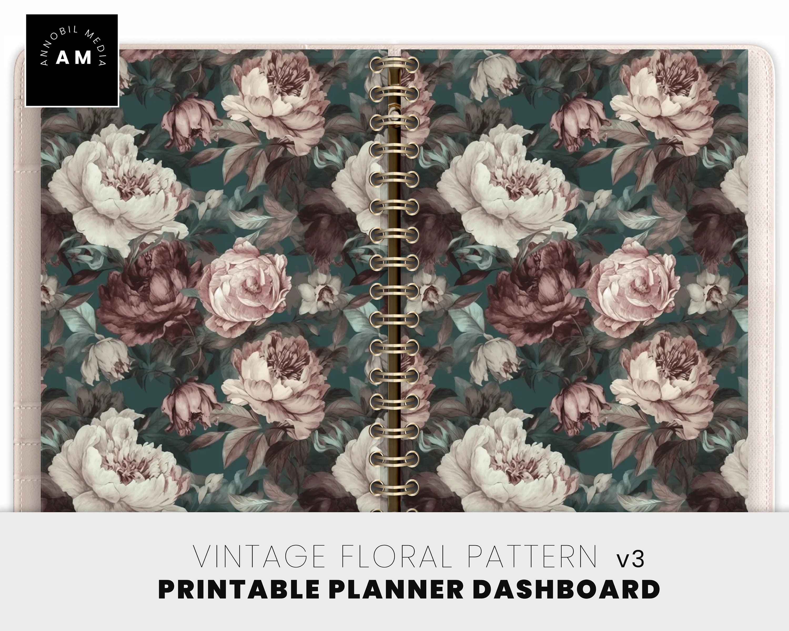 Vintage Floral V3 Printable Planner Dashboard, for Printable Planner ...