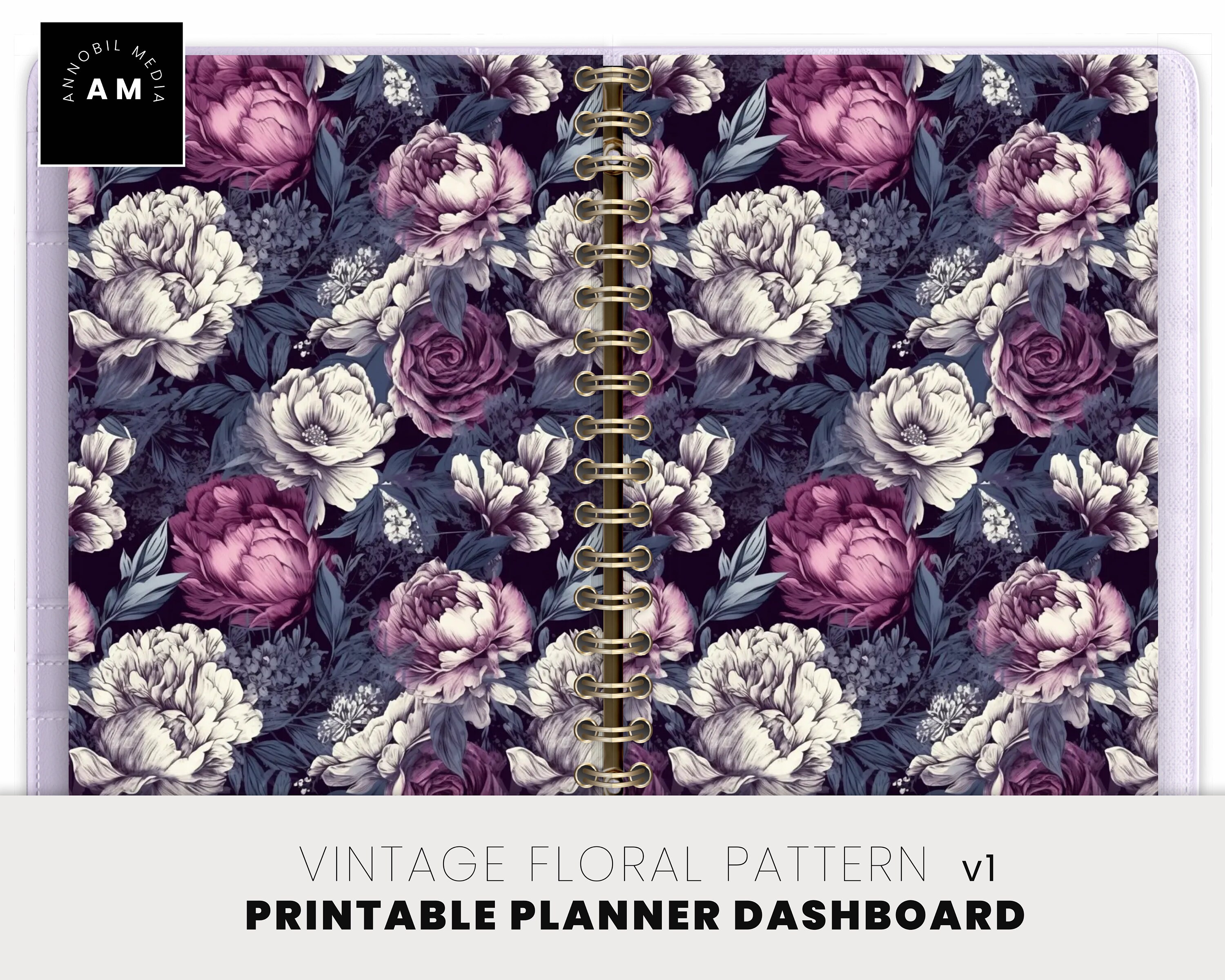 Vintage Floral V1 Printable Planner Dashboard, Floral Printable Planner ...