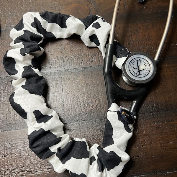 Stethoscope sleeve - Cow print (Black or Brown)