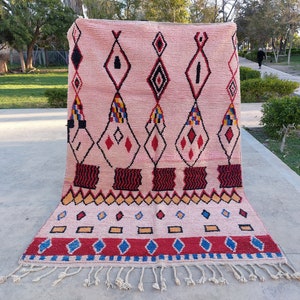 STUNNING PINK RUG ,High Quality Pink Carpet ,Beni Ourine Pink Rug ,Handwoven Pink Rug ,Custom light pink rug ,Modern Moroccan Berber Rug