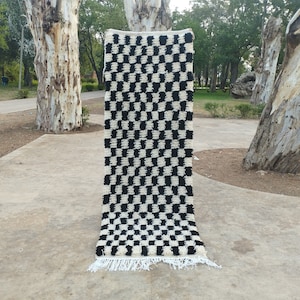 White and Black Checkered Rug ,Checkered Large Area Rug ,Modern Black White Runner Rug ,Modern Black White Runner Rug ,Checkered HallWay Rug