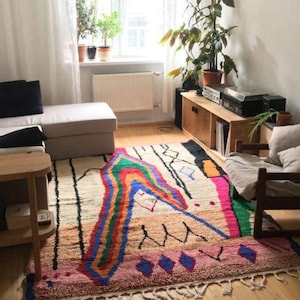 Custom Beni Oren Rugs, Large Multi Color Abstract Rugs, Gorgeous Moroccan Rugs All Sizes, Authentic Moroccan Rugs,