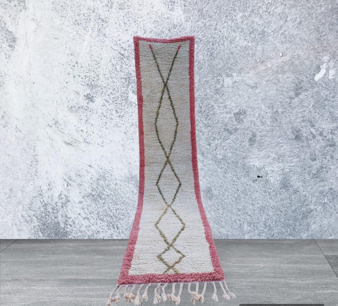 White and Pink Entrance Rug ,soft Custom Runner ,entryway Runner Rug ...