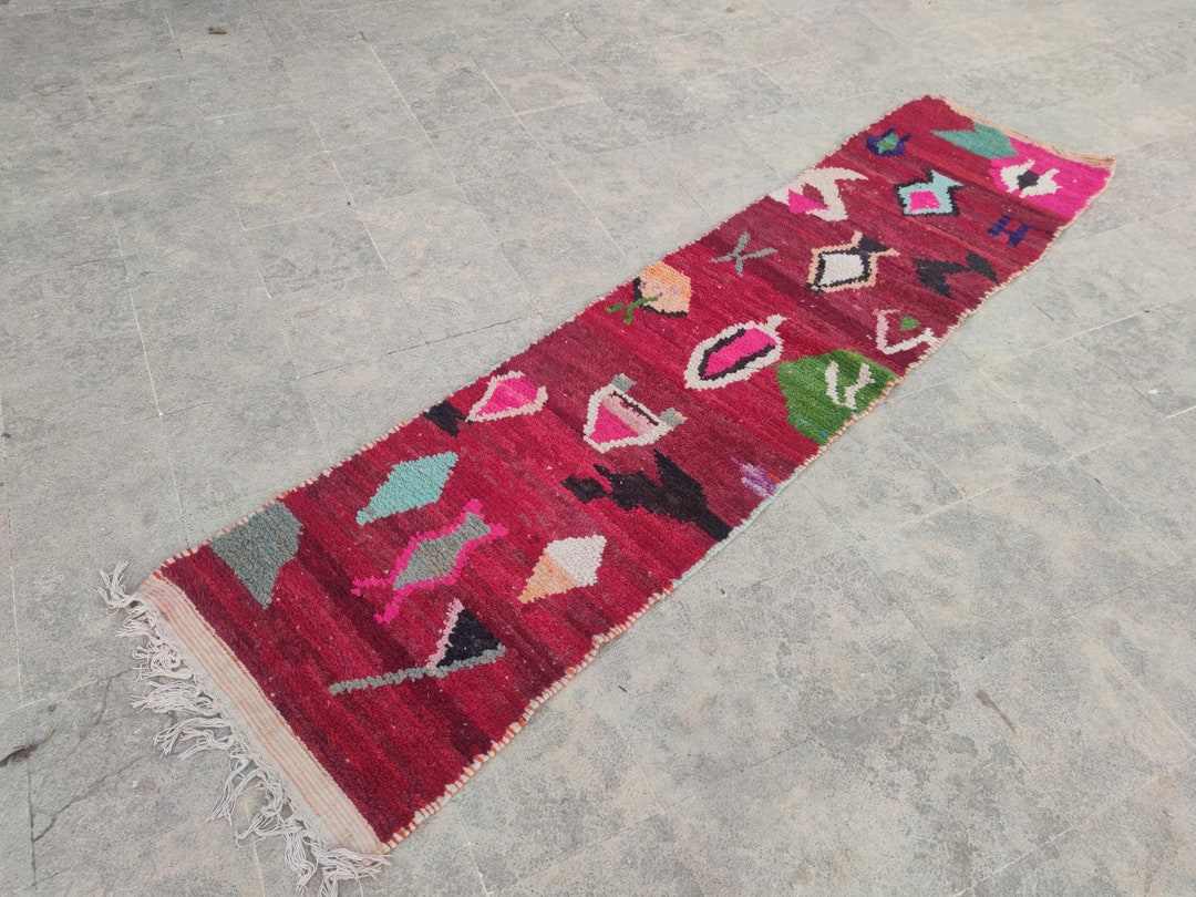 UNIQUE Boujad Runner Rugs ,custom Moroccan Runner Rug ,shaggy Wool Rug ...