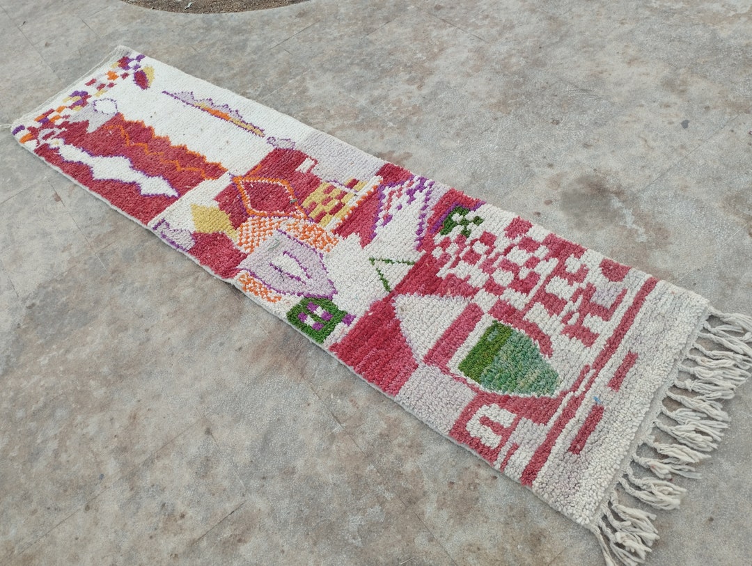 RUNNER RUG BOUJAAD ,colorful Burberry Large Runner,moroccan Boujad ...