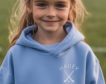 Youth field hockey Embroidered Hoodie, girls field hockey Sweatshirt, Girls field hockey Hoodie, field hockey embroidery