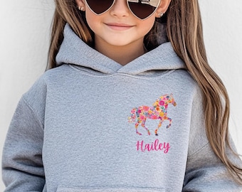 felpa personalizzata con cavallo per ragazza, girocollo personalizzato con cavallo, felpa per amante dei cavalli per ragazzi, ragazza che ama i cavalli, felpa per equitazione