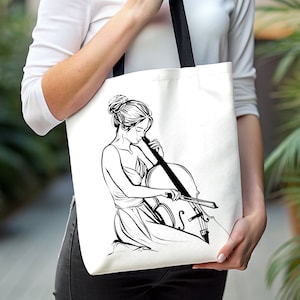 Cello Tote Bag, Cello Gift, Gift for Cellist, Cello Gift for Her, Cellist Tote Bag, Bag for Cello, Cello Bag, Cello Tote, Cello Student