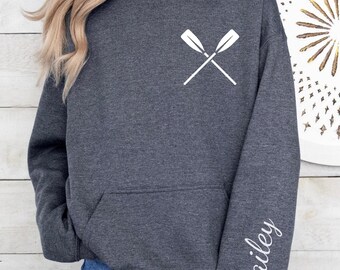 Benutzerdefinierte Name Ruder Hoodie, personalisierte Ruder Sweatshirt, Ruder-Team Geschenk, High School Ruder Shirt, Teen Ruder Geschenk
