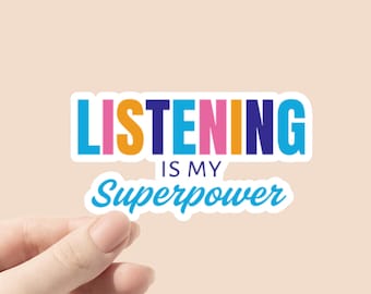 listening sticker, kindness stickers, waterbottle stickers, palliative care sticker, counselor sticker, therapist sticker, social work