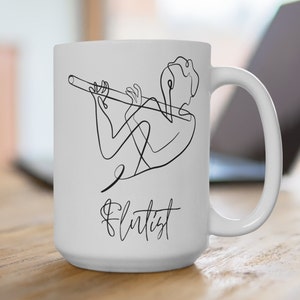 Flutist Mug, Flute Mug, Flute Player Mug, Flutist Gift, Flute Gift, Flute Themed Gift, Gift for Flute Student, Gift for Flute Teacher