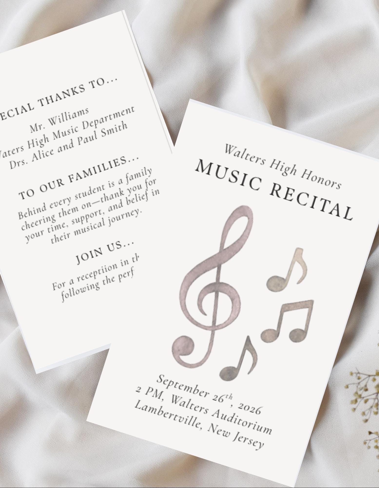 Music Recital Program, Personalizable Template, Canva Digital Download ...