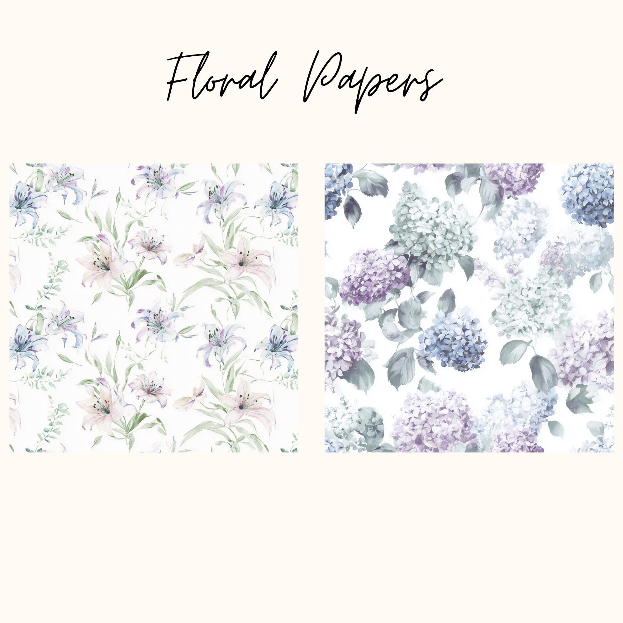 Grandmillenial Floral Digital Paper Pack: Seamless Patterns for ...