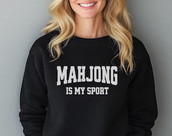 Sudadera de Mahjong, cuello redondo de Mahjong, regalo de Mahjong, regalo para jugadores de Mahjong, camiseta divertida de Mahjong, regalo de Mahjong, regalo para amantes del Mahjong