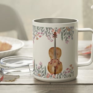 Cello-Kaffee-Reisebecher, Cellobecher, Geschenk für Cellisten, Cello-Liebhaber-Geschenk, Cello-Reisebecher, Cello-Liebhabergeschenk, Weihnachtscellogeschenk