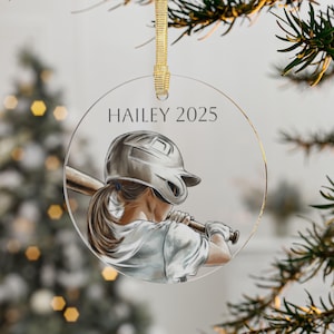 softball ornament, girls softball gift, womens softball ornament, girl softball player, gift for softball player, personalized softball