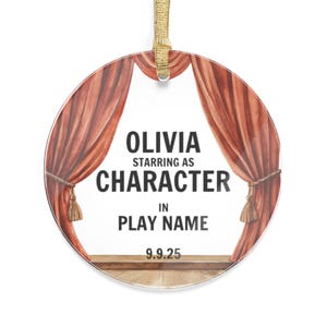 actor ornament, actress ornament, theater ornament, drama ornament, stage manager gift, theatre ornament, music theater ornament