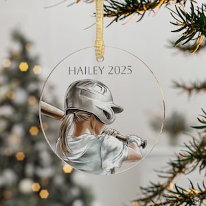 softball ornament, girls softball gift, womens softball ornament, girl softball player, gift for softball player, personalized softball