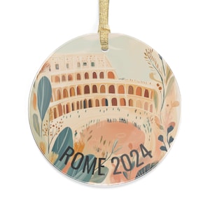 Rome Ornament, Italy Trip 2024 ornament, Rome Trip Reveal, Italy Trip, Trip to Europe Gift, Rome Vacation Gift, Colosseum gift, Roman ruins