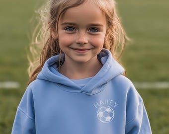 Youth Soccer Embroidered Hoodie, Boys Soccer Sweatshirt, Girls Soccer Hoodie, Kids soccer hoodie, boys soccer gift, girls soccer embroidery