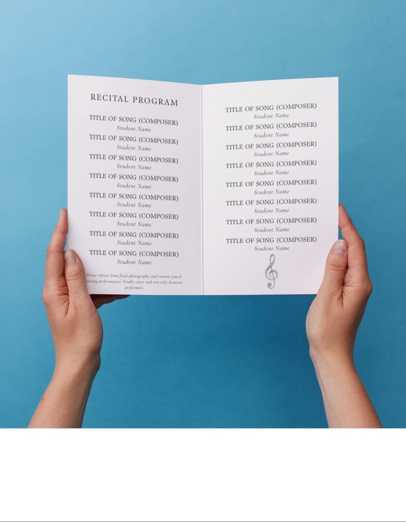 Recital Program Graphics Music Recital Program, Personalizable Template, Canva Digital Download ...