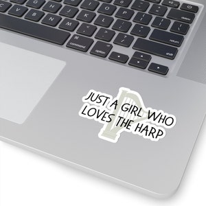 Harp Sticker, harp stickers, harpist sticker, harp player sticker, harper sticker, gift for harp player, gift for her harp, sticker harp