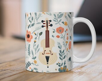 Cello mug, Gift for cellist, Cello player coffee mug, Gift for cello lover, orchestra teacher mug, gift for music teacher, string teacher