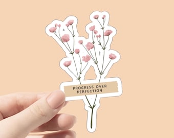 Progress Over Perfection Sticker, Motivational Sticker,  Mental Health Sticker, SLP stickers, laptop decals, water bottle sticker, slp