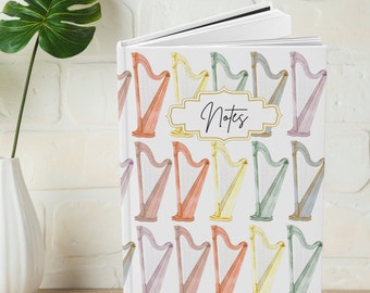 Harp Notebook, harp journal, harp lesson notebook, harp book, classical harp book, classical harp journal, harpist journal, harpist gift