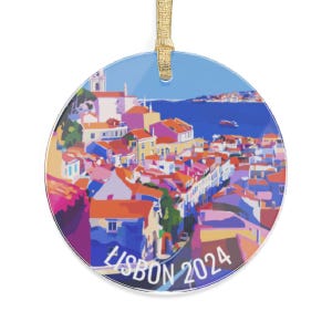 Lisbon Ornament Personalized, Lisbon Trip 2024 ornament, Portugal Trip Reveal, Portugal Ornament, Lisbon Trip, Portugal 2025 ornament