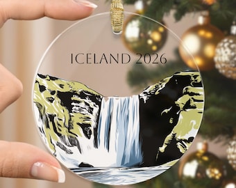 Iceland Ornament, Personalized Iceland 2025 ornament, Iceland Trip Reveal, Ring Road Trip, Trip to Iceland, Iceland Vacation Gift