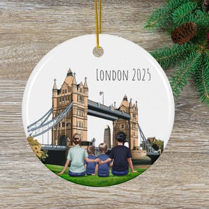 Personalized London Ornament, London Trip 2025 ornament, England Trip Reveal, UK Trip, Trip to United Kingdom Gift, Family Vacation London