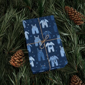 Blue Jean Baby gift wrap, denim baby shower wrapping paper, blue jean baby sprinkle, blue jean baby shower, blue jean baby on the way image 4
