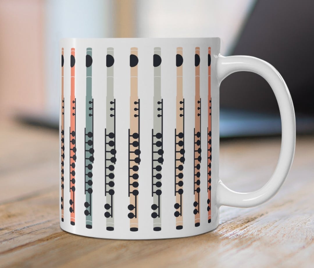 Flute Mug, Flute Gifts, Music Mug, Flute Lover Gift, Flute Player Gift