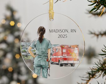Nurse Ornament Personalized, ICU or ER Nurse, RN School Graduation Gift, Nurse Practitioner Graduation