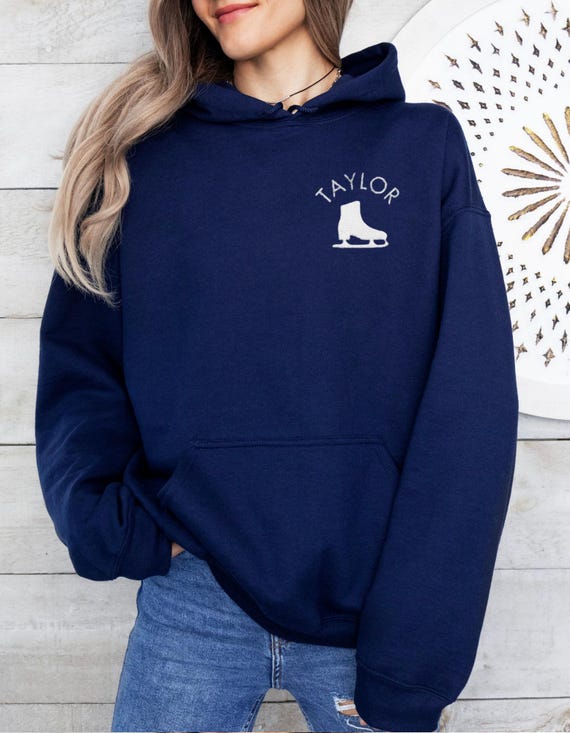 Embroidered Ice Skating Hoodie, Personalized Figure Skater Sweatshirt, Ice Skater Gift, Figure Skating Shirt, Ice Skate Hoodie Gift