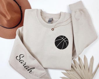 Custom Name Basketball Sweatshirt, Personalized Basketball Shirt, Basket ball Player Gift, High School Basketball Shirt, Teen Basketball
