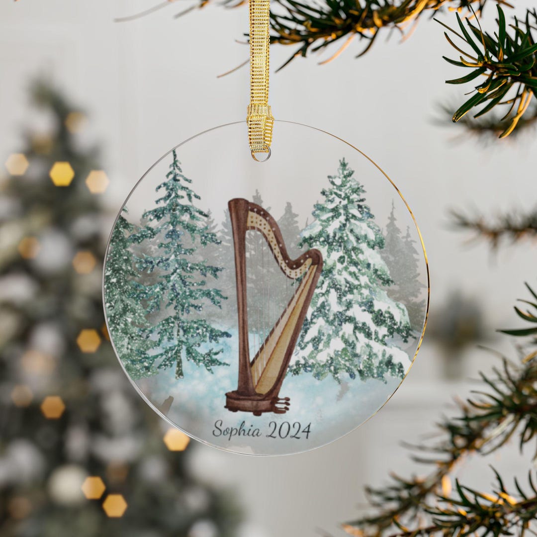 Harp Ornament, Classical Harp Ornament, Harpist Gift, Gift for Harp