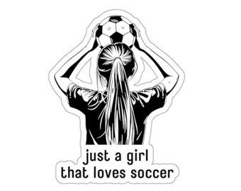 Soccer Girl Sticker, Soccer sticker water bottle, Girl soccer stickers, soccer lover sticker, girls soccer sticker, cute soccer stickers