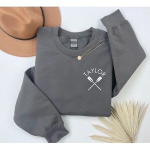 Custom Embroidered Rowing Sweatshirt, Personalized Rowing Shirt, Woman Rower Gift, College Rower Shirt, Embroidery Rowing Crewneck