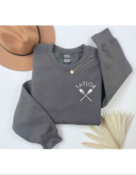 Felpa da canottaggio personalizzata ricamata, maglietta da