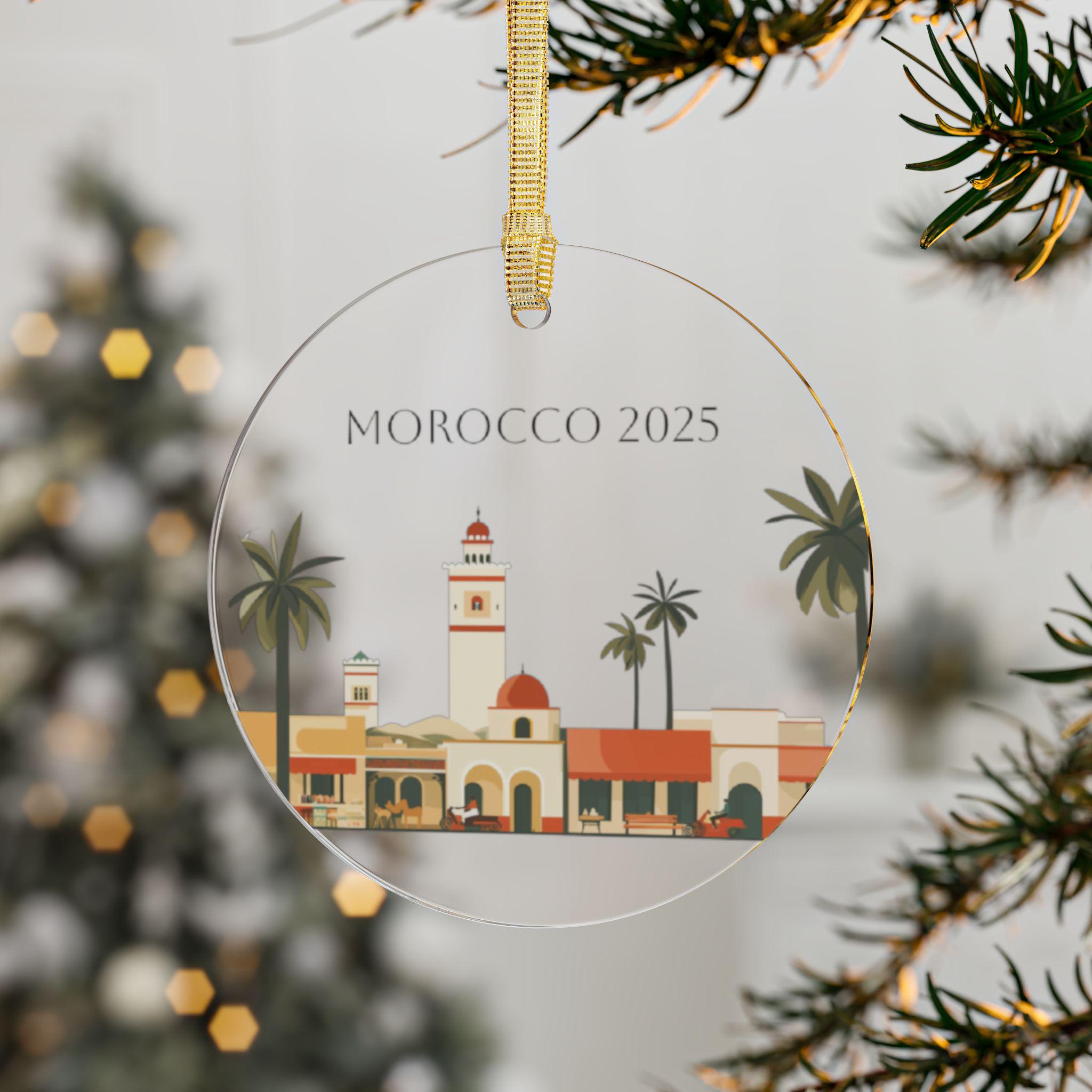 Morocco Personalized Ornament, Morroco Trip Reveal, Marrocco Honeymoon Gift, Morocco Family Trip 2025, Marrakech Trip Ornament