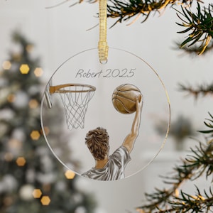 basketball ornament custom, personal basketball gift, basketball lover gift, basketball xmas ornament, custom basketball gift