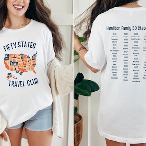 Custom 50 States Travelled Shirt, Personalized Traveled all 50 states, Last State Shirt, 50 states Tshirt, all fifty states t shirt