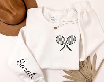 Benutzerdefinierte Name Tennis Sweatshirt, personalisierte Tennis Shirt, Tennis Spieler Geschenk, High School Tennis Polo Shirt, Teen Tennis Geschenk, Tennis-Liebhaber