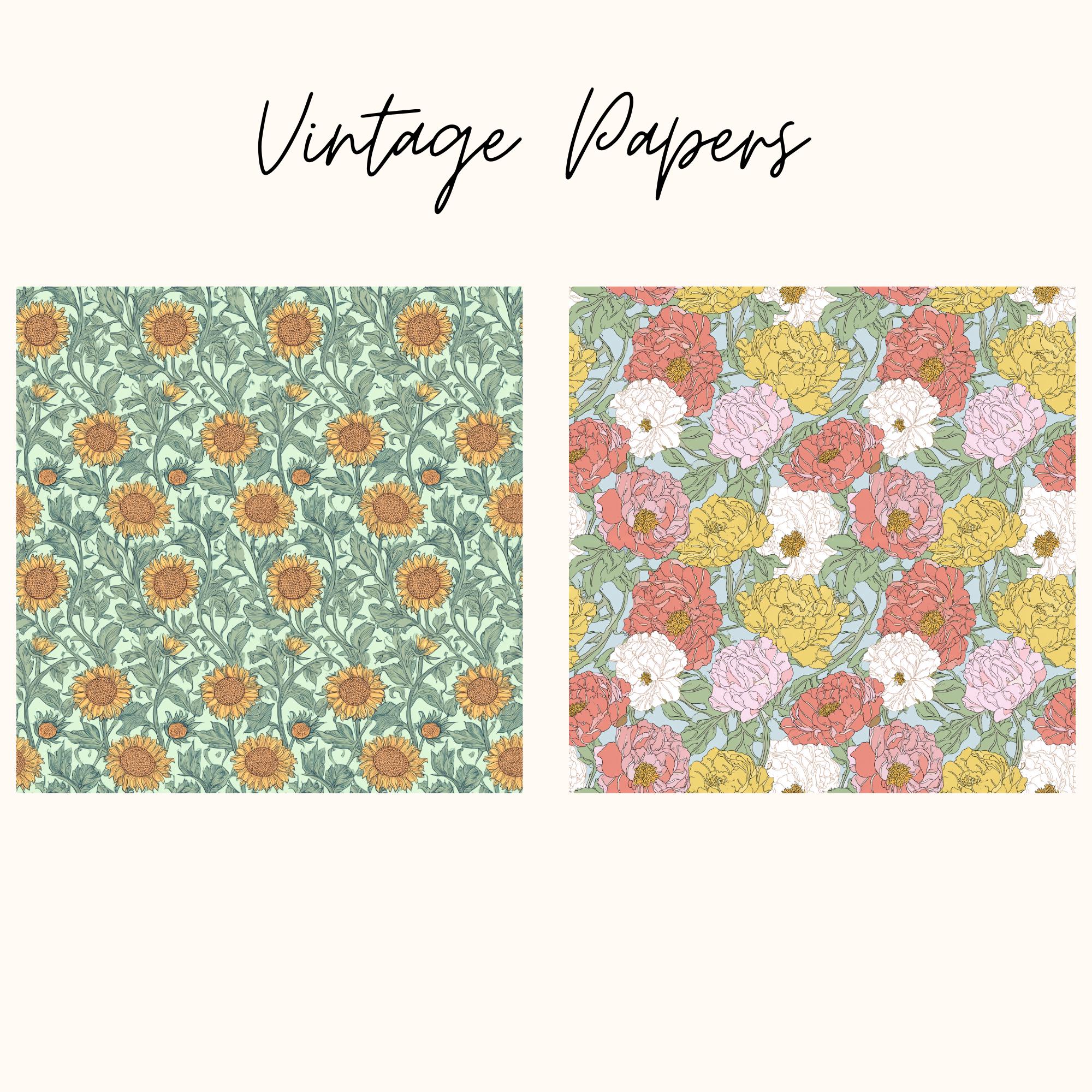 Vintage Shabby Chic Floral Digital Paper Pack: William Morris Style ...