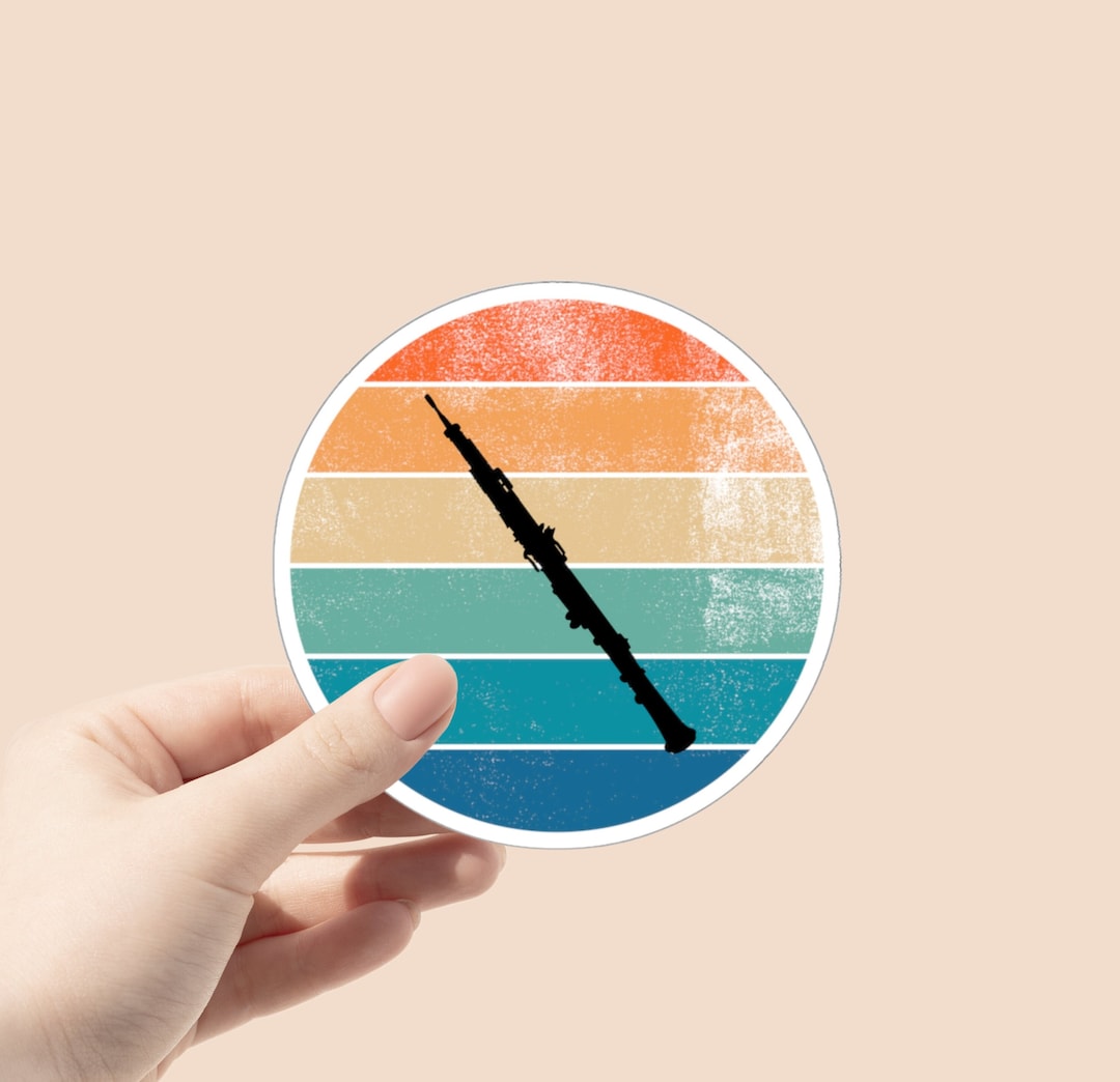 Retro Sunset Oboe Sticker, Oboe Sticker, Gift for Oboe Player, Oboe ...