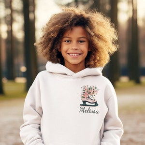 Custom Girl Figure Skating Sweatshirt, Personalized Ice Skate Hoodie, Figure Skating Gift Girl, Ice Skating Gift Girl, Youth Ice Skating