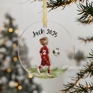 Personalized soccer boy ornament, custom boys soccer gift, soccer boy gift, soccer xmas ornament, grandson soccer, nephew soccer, soccer kid